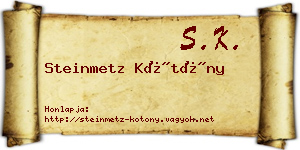 Steinmetz Kötöny névjegykártya